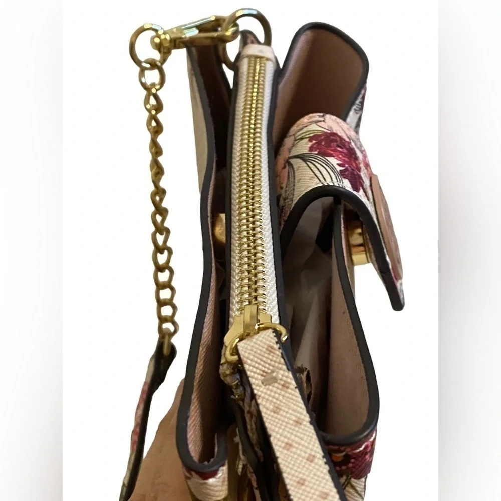 Nanette Lepore Mirabel Floral Printed Vegan Leather Spring Crossbody Bag